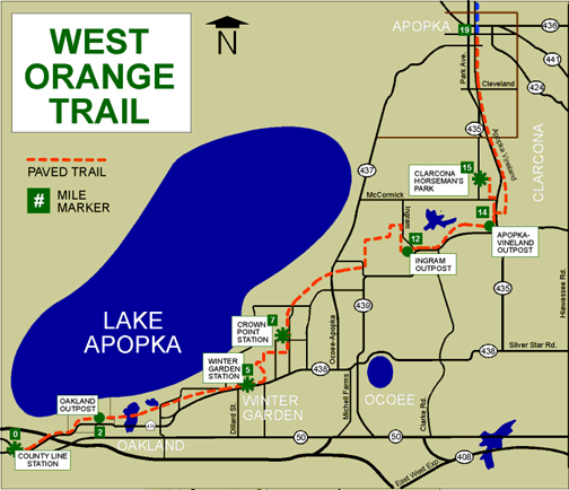 West Orange Trail - Trail Map